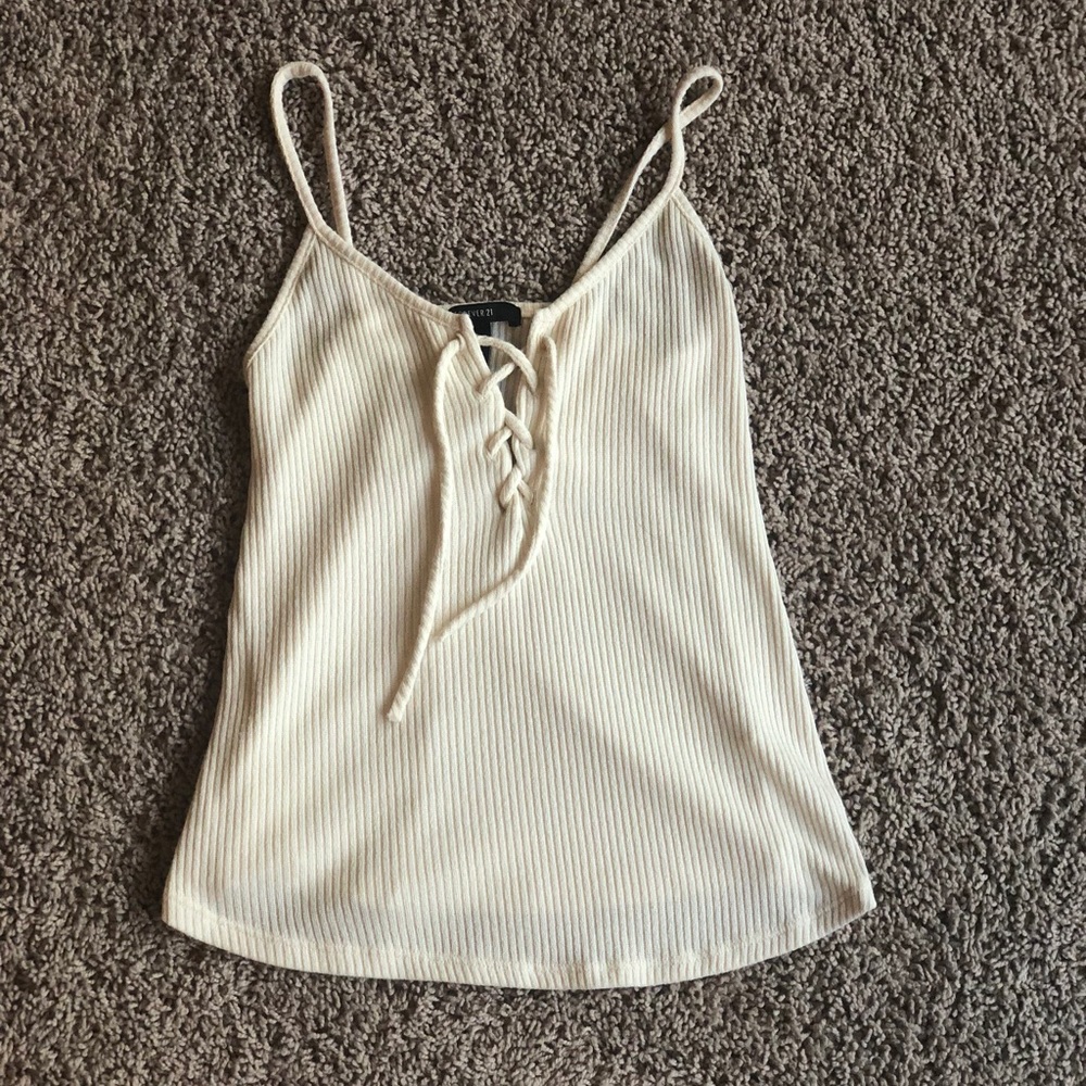 tie up tan shirt
